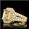 Image 2 : 14k Yellow Gold 4.00ct Beryl 1.30ct Diamond Ring
