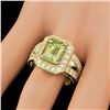Image 4 : 14k Yellow Gold 4.00ct Beryl 1.30ct Diamond Ring