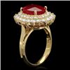 Image 2 : 14k Yellow Gold 5.60ct Ruby 1.60ct Diamond Ring