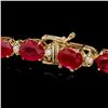Image 3 : 14k Gold 27.50ct Ruby 0.90ct Diamond Bracelet
