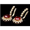 Image 1 : 14k Gold 8.00ct Ruby 1.60ct Diamond Earrings