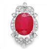 Image 3 : 14k White Gold 13.50ct Ruby 1.15ct Diamond Ring
