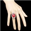 Image 4 : 14k White Gold 13.50ct Ruby 1.15ct Diamond Ring