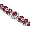 Image 2 : 14k White Gold 22ct Ruby 1.30ct Diamond Bracelet