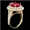 Image 2 : 14k Yellow Gold 7.50ct Ruby 2.40ct Diamond Ring