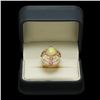 Image 3 : 14K Gold 3.60ct Opal, 1.20ct Ruby & 1.51ct Diamond Ring