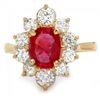 Image 2 : 14k Yellow Gold 1.50ct Ruby 1.10ct Diamond Ring
