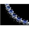 Image 2 : 18k Gold 30ct Sapphire 1.70ct Diamond Necklace