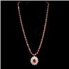 Image 2 : 14k Gold 27.74ct Ruby 3.21ct Diamond Necklace