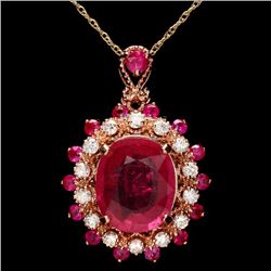 14k Rose Gold 4.6ct Ruby 0.40ct Diamond Pendant