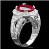 Image 2 : 14k White Gold 6.00ct Ruby 1.60ct Diamond Ring