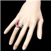Image 3 : 14k White Gold 6.00ct Ruby 1.60ct Diamond Ring
