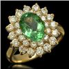 Image 1 : 14K Gold 1.94ct Tourmaline 1.45ct Diamond Ring