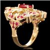 Image 3 : 14k Yellow Gold 2.2ct Ruby 0.55ct Diamond Ring
