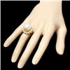 Image 3 : 14k Gold 14 X 14mm Pearl 1.00ct Diamond Ring
