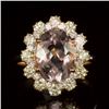 Image 1 : 14K Gold 3.53ct Morganite 1.45ct Diamond Ring