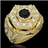 Image 1 : 14K Gold 1.82ct Fancy Color Diamond 3.07ct Diamond Ring