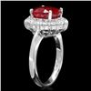 Image 2 : 14k White Gold 5.00ct Ruby 0.90ct Diamond Ring