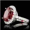 Image 2 : 14k White Gold 11.50ct Ruby 1.45ct Diamond Ring