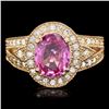 Image 1 : 14k Gold 2.4ct Tourmaline .75ct Diamond Ring