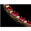 Image 2 : 14k Gold 37.00ct Ruby 1.60ct Diamond Necklace