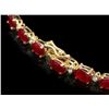 Image 3 : 14k Gold 37.00ct Ruby 1.60ct Diamond Necklace