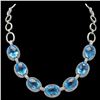 18K Gold 130.54ct Topaz 11.89ct Sapphire 0.70ct Diamond Necklace