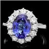 14k Gold 4.50ct Tanzanite 1.10ct Diamond Ring