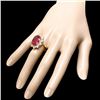 Image 3 : 14k Yellow Gold 9.5ct Ruby 1.80ct Diamond Ring