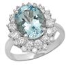 14K Gold 4.20ct Aquamarine 1.85ct Diamond Ring
