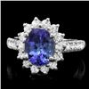 14k White Gold 2.5ct Tanzanite 1ct Diamond Ring