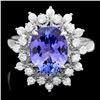 14k Gold 2.60ct Tanzanite 0.65ct Diamond Ring