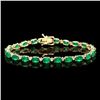 14k Gold 10ct Emerald 0.60ct Diamond Bracelet