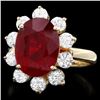 14k Yellow Gold 8.00ct Ruby 1.50ct Diamond Ring