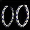 14k Gold 6.00ct Sapphire 3.20ct Diamond Earrings