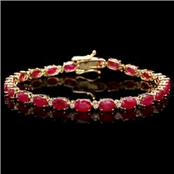 14k Gold 11.50ct Ruby 0.40ct Diamond Bracelet