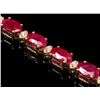 Image 3 : 14k Gold 11.50ct Ruby 0.40ct Diamond Bracelet