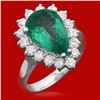 14k Gold 3.13ct Emerald 0.95ct Diamond Ring