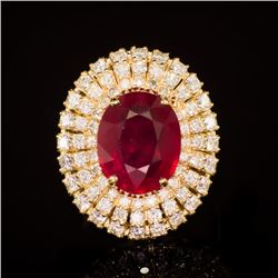 14k Gold 6.84ct Ruby 1.91ct Diamond Ring