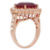 Image 2 : 14K Gold 9.99ct Ruby 1.40ct Diamond Ring