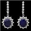 14k Gold 10ct Sapphire 1.65ct Diamond Earrings