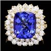 14k Gold 7.00ct Tanzanite 2.50ct Diamond Ring