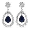 14K Gold  10.37ct Sapphire 7.08ct Diamond Earrings