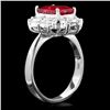 Image 3 : 14k White Gold 3.00ct Ruby 1.25ct Diamond Ring