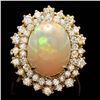 14k Yellow Gold 5.00ct Opal 1.42ct Diamond Ring