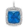 14K Gold 41.40ct Topaz 3.05ct Diamond Pendant