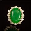 14K Gold 14.26ct Jadeite 2.41ct Diamond Ring