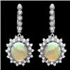 14k Gold 4.50ct Opal 1.90ct Diamond Earrings