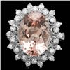 14k Gold 6.00ct Morganite 0.75ct Diamond Ring