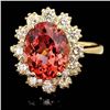 Image 1 : 14k Gold 5ct Tourmaline 1.30ct Diamond Ring
